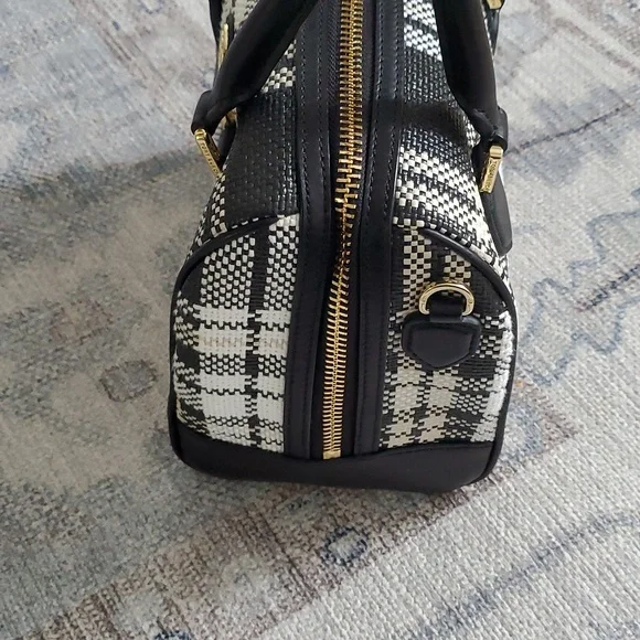 Tory Burch Robinson Plaid Boston Satchel Bag Purse with Crossbody Strap - Picture 13 of 16